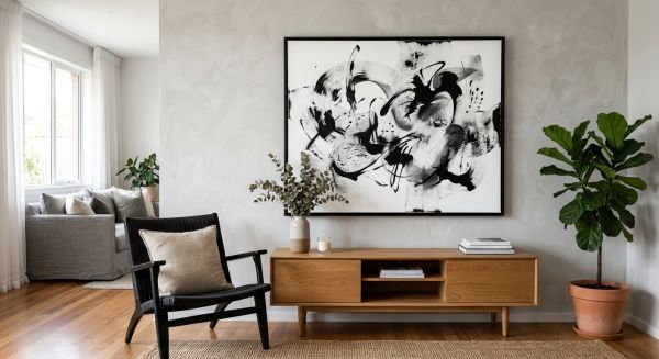 Décorez votre intérieur avec un tableau abstrait noir et blanc