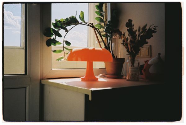Lampe champignon vintage orange "original" : Élégance rétro